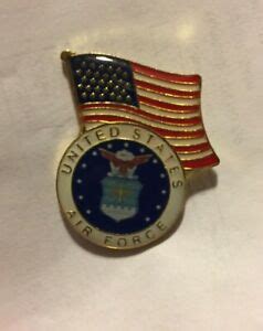 Air Force Pin--USA Flag Over Air Force Logo Lapel Hat Pin USAF Seal- 1 ...