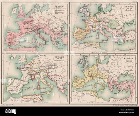 DARK AGES EUROPE: Barbarian Migrations; 451 476 500 AD. 5th century ...