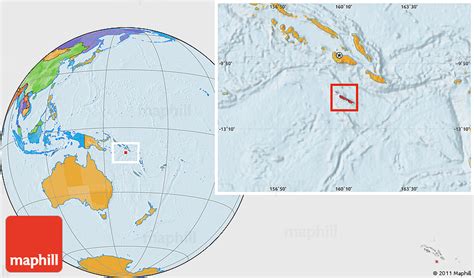 Political Location Map of Rennell and Bellona