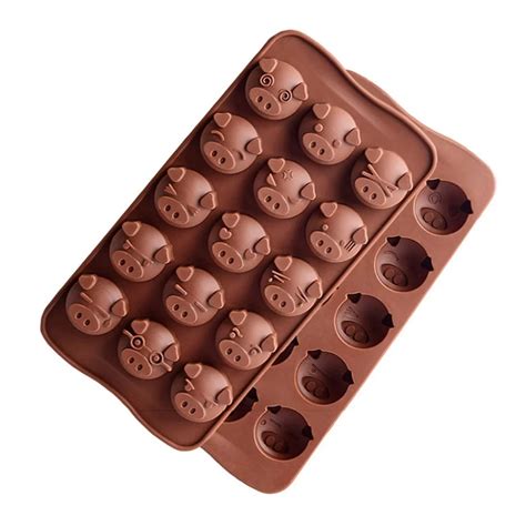 New Silicone Chocolate Mold 2 Shapes Chocolate baking 12/15 Piggy Face ...