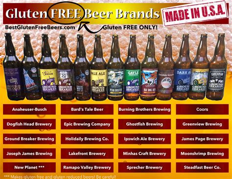 Gluten Free Beer Brands List (USA Edition) Gluten FREE Only!