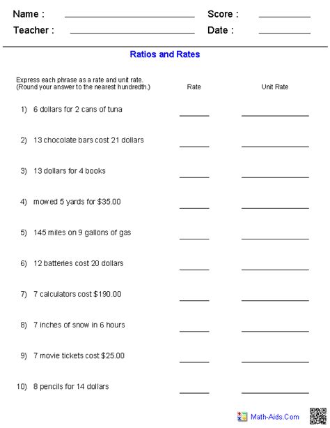 Ratio Worksheets | Ratio Worksheets for Teachers