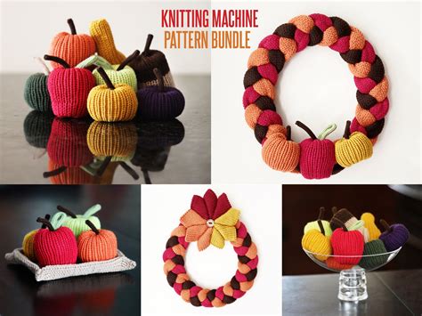 Knitting Machine Fall Pattern Bundle: Fall Wreath & Fall Centerpiece addi Express or Sentro 22 ...