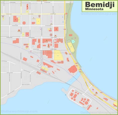 Bemidji downtown map - Ontheworldmap.com