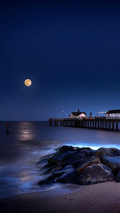 Moonlight Beach Wallpaper