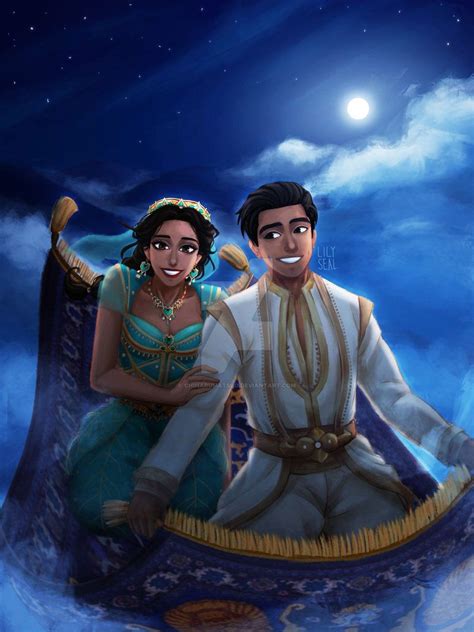 Aladdin and Princess Jasmine in A Whole New World on the Magic Carpet from Disney's live action ...