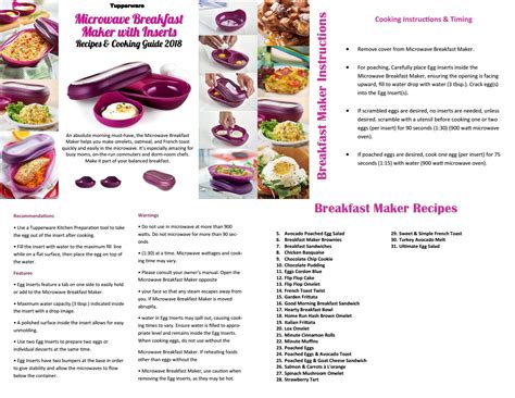 Recipes For Tupperware Breakfast Maker - Find Vegetarian Recipes