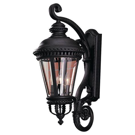 Feiss Castle 4-Light Black Outdoor 32 in. Wall Lantern Sconce-OL1904BK - The Home Depot