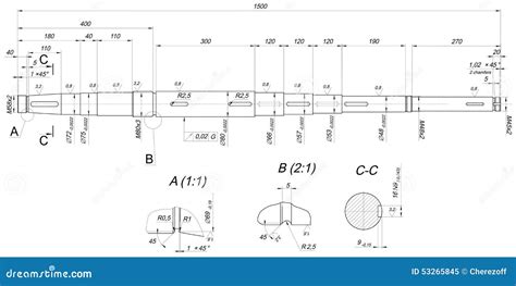 Shaft Technical Drawing