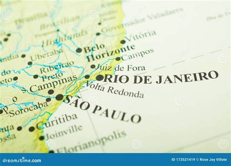 Map of Brazil Focus on Rio De Janeiro and Sao Paulo Stock Image - Image of paulo, focus: 173521419