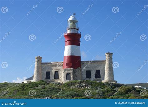 Cape Agulhas lighthouse stock photo. Image of cape, green - 7654664