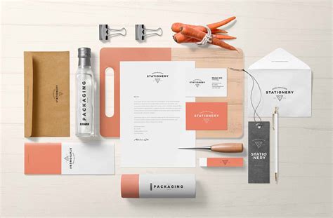 Food Brand Identity Mockup Scene - Free Adobe Photoshop Files