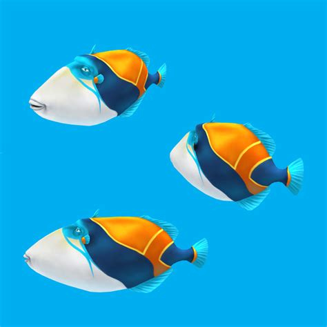 cartoon fish - humuhumunukunukuapua 3d model