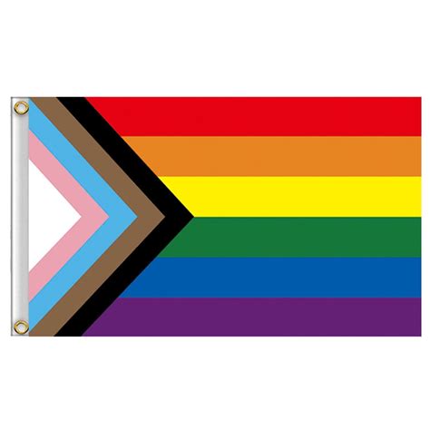 Rainbow Flag Banner Durable UV Resistant Progress Pride Flag Support ...