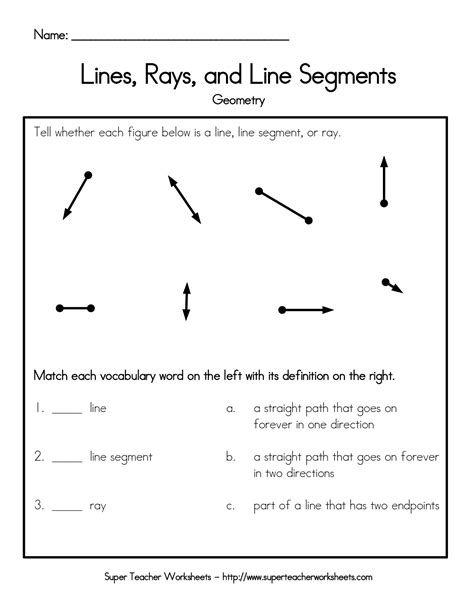 14 Best Images of Geometric Lines Worksheets - Line Segments Rays Worksheets, Circle Graph ...