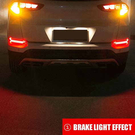 pair led rear bumper reflector lamp drl fog driving brake lights for hyundai tucson 2017 Sale ...