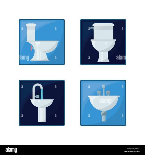 flat set icon bathroom design vector illustration Stock Vector Image ...