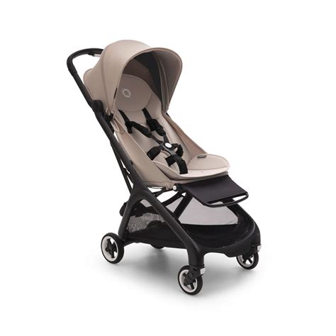 Bugaboo Butterfly seat stroller Desert taupe sun canopy, desert taupe fabrics, black chassis ...