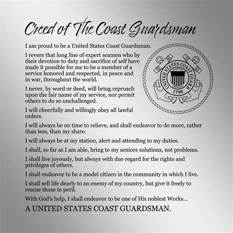 Coast Guard Creed USCG Mirror Plaque Laser Engraved Mirror - Etsy