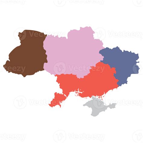 Ukraine map. Map of Ukraine in main regions 33269102 PNG