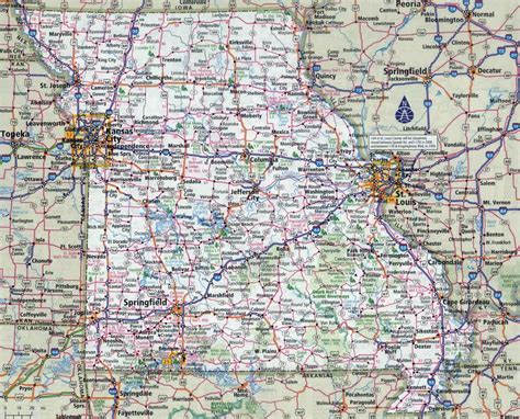 Large detailed roads and highways map of Missouri state with all cities | Missouri state | USA ...