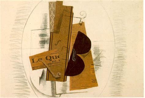 Violin and Pipe, 'Le Quotidien', 1913 - Georges Braque - WikiArt.org