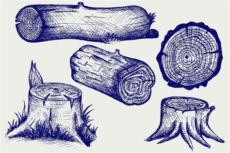 Timber and stump, an Object Illustration by LineworkStock | Tree ...