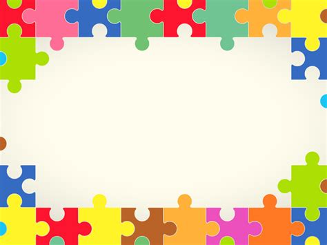 Colourful Puzzles Powerpoint Templates - Border & Frames, Objects - Free PPT Backgrou… | Cute ...