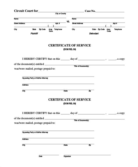 FREE 19+ Certificate of Service Form Samples, PDF, MS Word, Google Docs