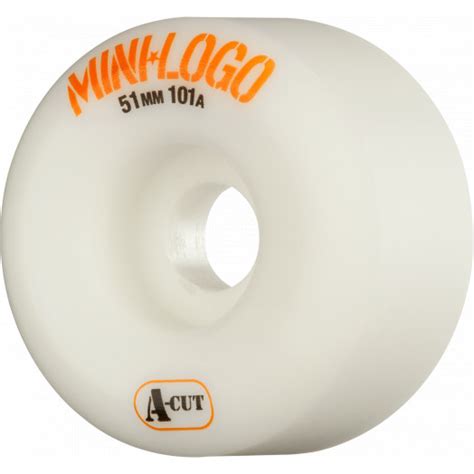 Mini Logo Skateboard Wheels A-cut 51mm 101A White 4pk - Mini Logo Skateboards