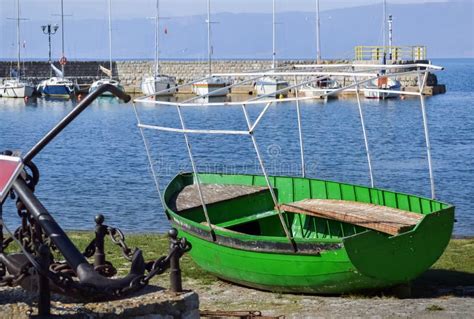 Green fishing boat stock photo. Image of vintage, single - 129071372