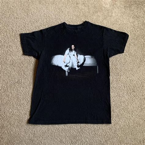 billie eilish merch music rap tee graphic tee... - Depop