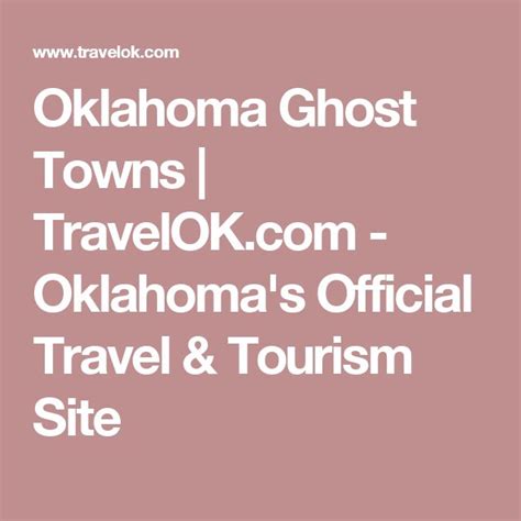 the logo for the travel and tourism site, oklahoma ghost towns i travellok com