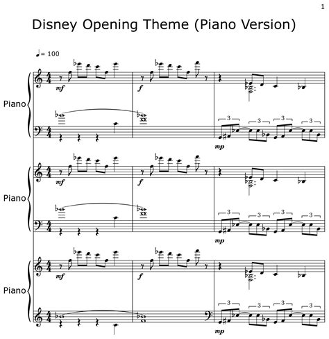 Disney Opening Theme (Piano Version) - Sheet music for Piano