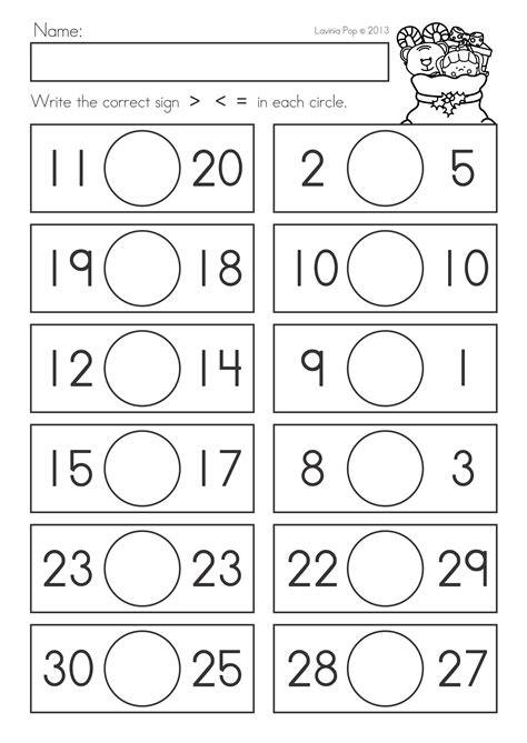 Kindergarten Comparing Numbers Worksheets - Worksheet Educational Ideas