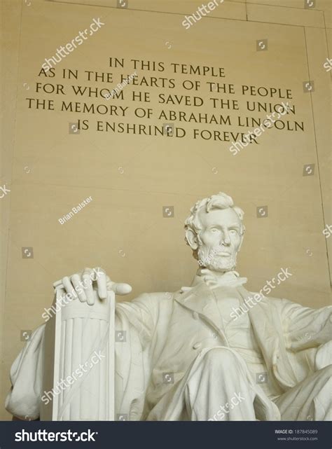 Lincoln Memorial Statue Quote This Temple Stock Photo (Edit Now) 187845089