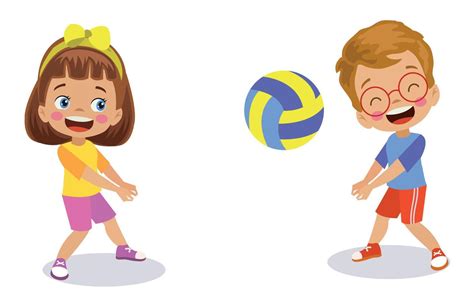 lindos niños y niñas jugando a la pelota 14831051 Vector en Vecteezy