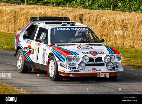 1986 Lancia Delta S4 Group B rally car with driver Andrew Beverley at ...