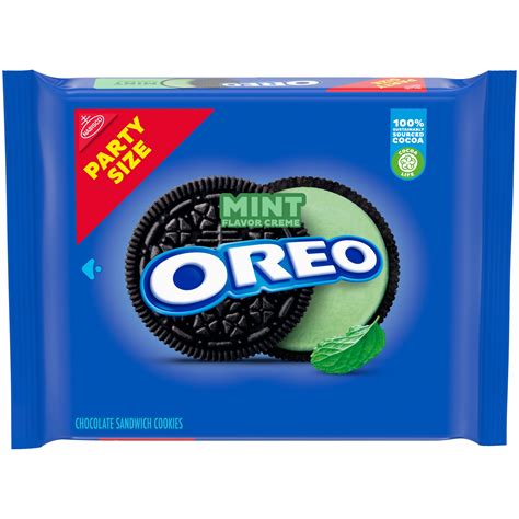 OREO Mint Creme Chocolate Sandwich Cookies, Party Size, 26.7 oz ...