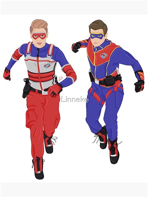 "Captain Man and Kid Danger - Heroic Digital" Poster for Sale by Linneke | Redbubble