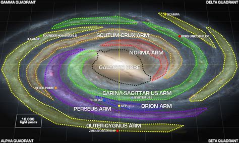 Star Trek: The Final Frontier - Spiral Structure | Milky way galaxy, Galactic center, Galaxy map