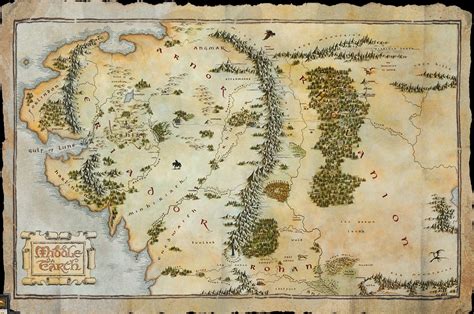 Detailed Map Middle Earth Hobbit