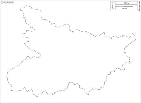 Bihar free map, free blank map, free outline map, free base map outline ...