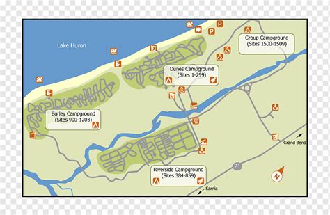 Ontario Parks Map Campsite Camping, tide, beach, plan, campsite png ...