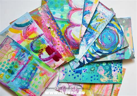 Mark making on DIY Postcards - iHannas Blog