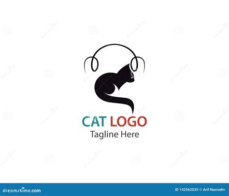 Cat Logo Design Template Vector Illustration Stock Illustration - Illustration of animal, draw ...