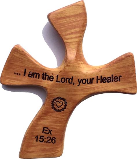 Resin Healing Cross - complete Package with Prayers and Certificate (4.5 x 3.6 inches ...