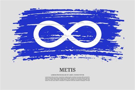 Metis flag blue flag with brush stroke effect and information text poster, vector Stock Image ...