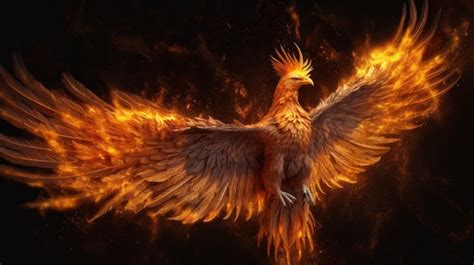 Premium AI Image | Flying fire phoenix Generative AI