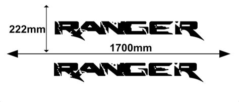 Ford RANGER 2pcs Side Stripe Body Decal Vinyl Graphics Sticker Logo ...